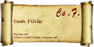 Cseh Fülöp névjegykártya